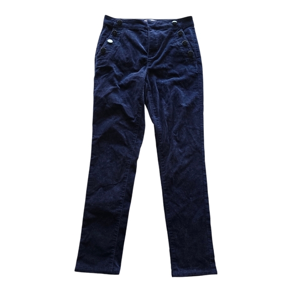 Loft Corduory Pants Women Sz 4 Blue Zipper Straight Pockets Mid Rise 28x30 - Picture 1 of 13